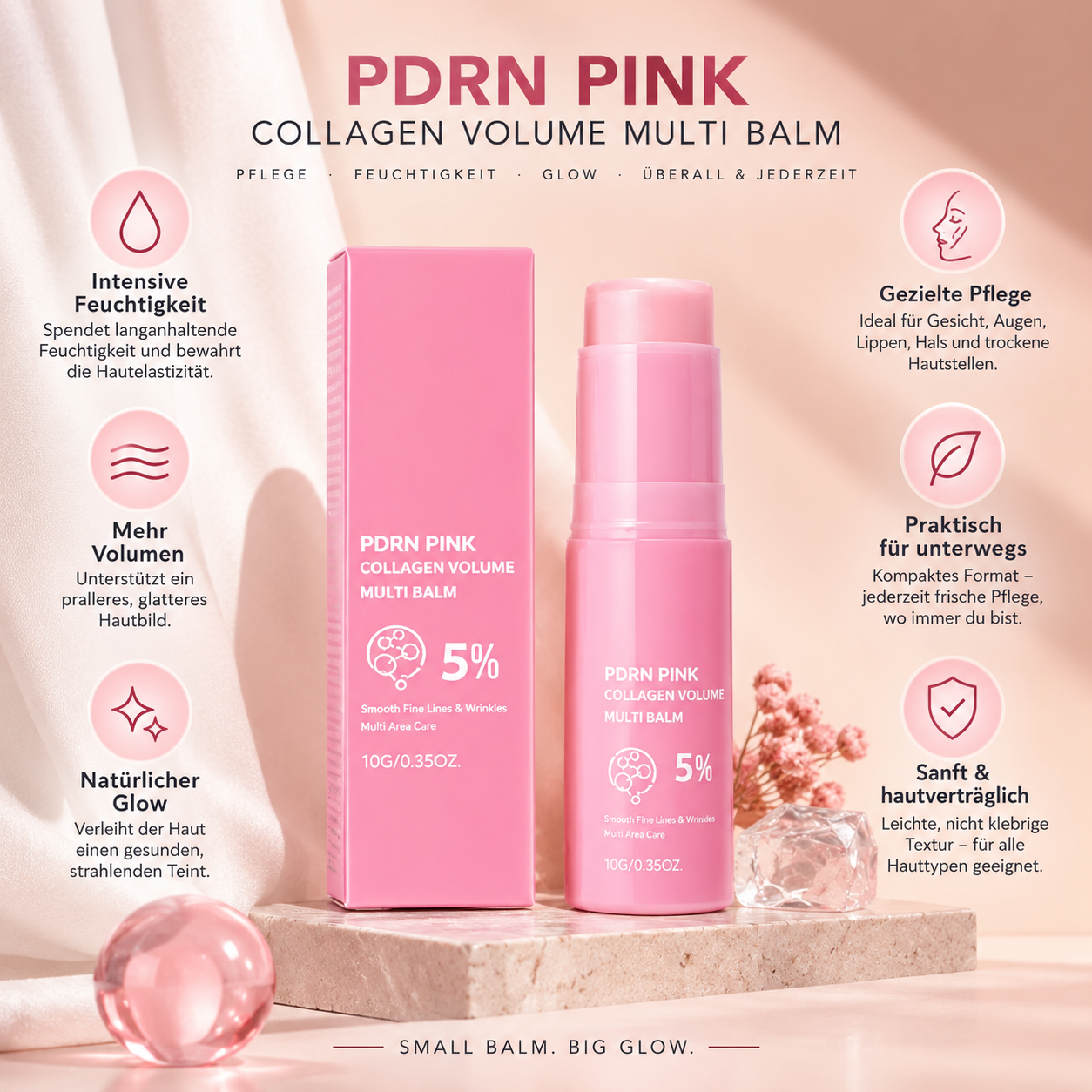 PDRN Pink Collagen Volume Multi Balm – Sofortiger Glow für unterwegs 10g